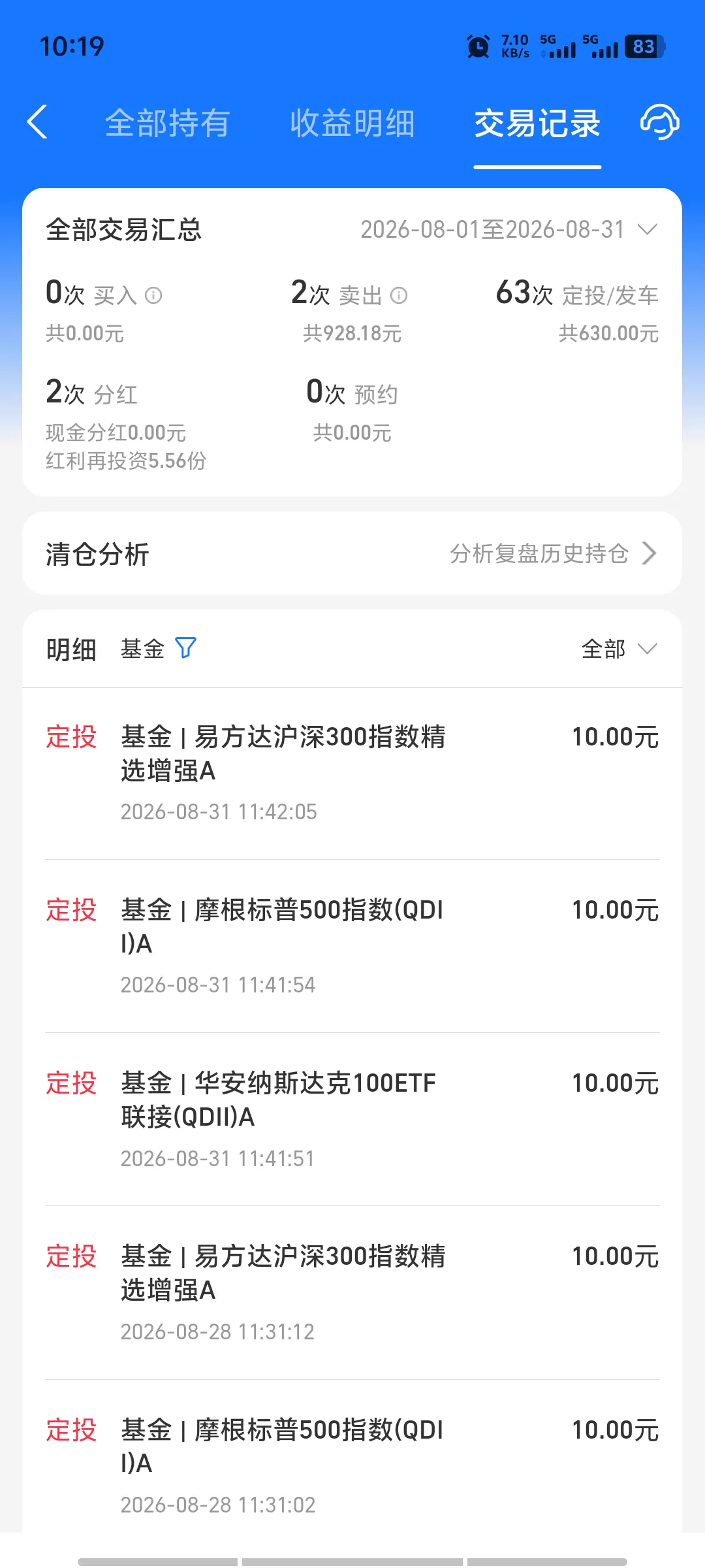 8月交易记录